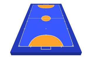 campo de visão em perspectiva para futsal. contorno laranja de ilustração em vetor linhas campo de futsal.