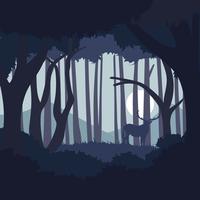 Dark Blue Abstract Forest illust