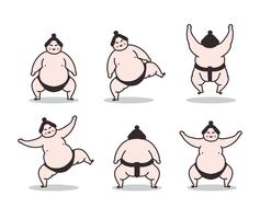 vetor de lutador de sumo