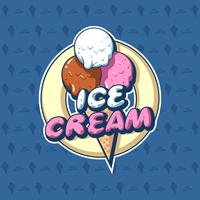 Vector do logotipo da loja de cone de sorvete