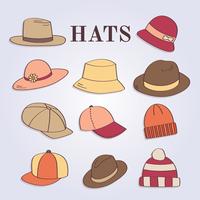 Vector de chapéus femininos e masculinos