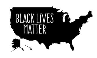 vidas negras são importantes ou não consigo respirar o texto no mapa dos EUA. ilustração vetorial de estoque vetor