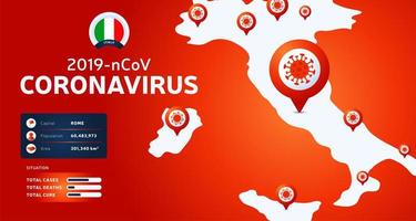 surto de coronavírus em wuhan, china. esteja atento a novos surtos de coronavírus na Itália. disseminação do novo fundo do coronavírus. vetor