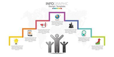 infográficos para o conceito de negócio com ícones e opções ou etapas.
