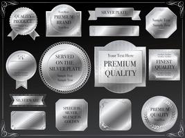 Um conjunto de etiquetas de prata variadas. vetor