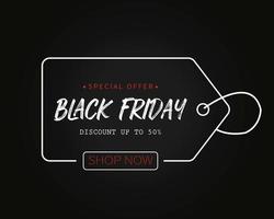 oferta especial black friday com etiqueta de preço vectro vetor