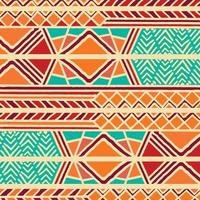 tribal étnico colorido padrão boêmio com elementos geométricos, pano de lama africano vetor