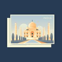 taj mahal india postcard vector
