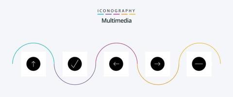 pacote de ícones multimídia glyph 5, incluindo música. frente. multimídia. ao controle. Toque vetor