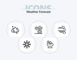 design de ícones do pacote de ícones de linha meteorológica 5. clima. nuvem. Floco. clima. neve vetor