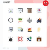 Pacote de cores planas de 16 interfaces de usuário de sinais e símbolos modernos de carta de decoração de mensagem de cancelamento pacote editável de páscoa de elementos de design de vetores criativos