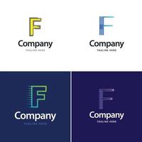 letra f design de pacote de logotipo grande design criativo de logotipos modernos para o seu negócio vetor