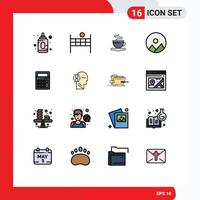 16 ícones criativos, sinais e símbolos modernos de espera, matemática, café, comércio eletrônico, rodada, elementos de design de vetores criativos editáveis