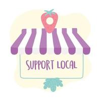 apoiar negócios locais, loja, loja de localização de pequeno mercado vetor