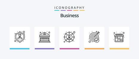 pacote de ícones da linha de negócios 5, incluindo plano. compartilhar. seguro. rede social. conexões. design de ícones criativos vetor