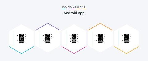 pacote de ícones de 25 glifos do aplicativo Android, incluindo telefone. telefone. do utilizador. Móvel. aplicativo vetor