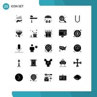 25 ícones criativos sinais modernos e símbolos de depósito de acessórios de luxo seo elementos de design de vetores orgânicos editáveis