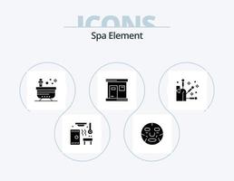pacote de ícones de glifo de elemento spa 5 design de ícone. bem-estar. sauna. bem-estar. quente. banheira vetor