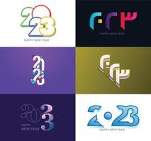 grande conjunto de design de texto de logotipo de feliz ano novo de 2023 modelo de design de número de 2023