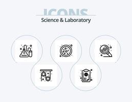 ícone da linha de ciência pack 5 design de ícone. química. tubo. tubo. tubo de ensaio. experimentar vetor