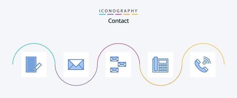 entre em contato com o pacote de ícones azul 5, incluindo contato. ligar. o email. envelope. Contate-Nos vetor