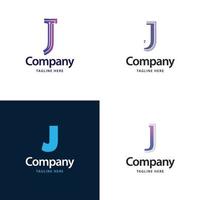 letra j design de pacote de logotipo grande design criativo de logotipos modernos para o seu negócio vetor