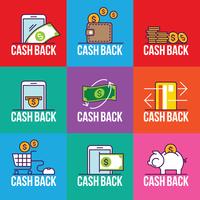 Conjunto de emblema de Cashback para loja, Tag Label Cash Back After Sale Illustration vetor