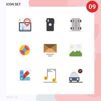 9 conceito de cor plana para sites móveis e aplicativos de navegação gps câmera define rodas elementos de design de vetores editáveis de skate