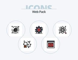 linha de pacote da web cheia de ícones do pacote 5 design de ícones. . página da Internet. Código fonte. rede. codificação vetor
