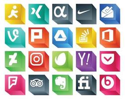 20 pacotes de ícones de mídia social, incluindo pesquisa envato stockoverflow instagram office vetor