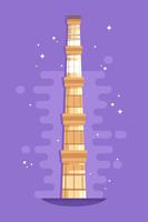 Potrait of qutub minar free vector