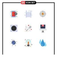 9 ícones criativos, sinais modernos e símbolos de alto-falante, alvo de dinheiro, caça, elementos de design de vetor editável financeiro