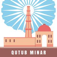 Arquitetura indiana Qutub Minar Illustration vetor