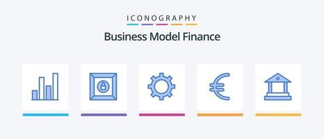 pacote de ícones de finanças azul 5, incluindo . moeda. bancário. design de ícones criativos vetor