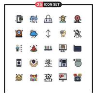 conjunto de 25 sinais de símbolos de ícones de interface do usuário modernos para o servidor de desenvolvedor web da inglaterra vetor