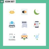 9 ícones criativos sinais modernos e símbolos de elementos de design de vetores editáveis de conexão de rede noturna de cartão de memória