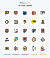 suporte técnico criativo pacote de ícones preenchidos com 25 linhas, como suporte. Nota. Centro. info. Apoio, suporte vetor