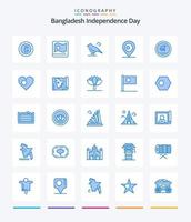 pacote criativo de ícones azuis do dia 25 da independência de bangladesh, como bangladesh. bangladash. Bangla. mapa. pardal vetor
