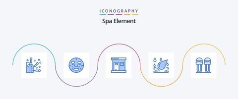 pacote de ícones de elemento spa azul 5, incluindo calçados. roupas. quente. elemento. Pingo D'água vetor