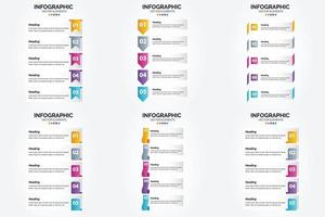 os infográficos vetoriais de design plano neste conjunto são ideais para publicidade em um folheto. folheto. ou revista. vetor