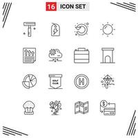 16 ícones criativos, sinais modernos e símbolos de flechas, círculo solar, verão, elementos editáveis de design vetorial vetor