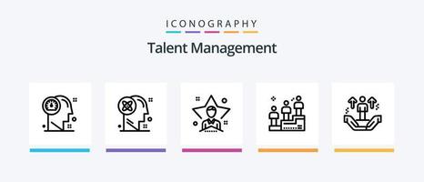 pacote de ícones da linha 5 de gerenciamento de talentos, incluindo a ideia. lâmpada. OK. exames. cara. design de ícones criativos vetor