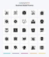 pacote de ícones preto sólido de 25 glifos de finanças criativas, como fundos. caridade. financeiro. comprar. fatura vetor