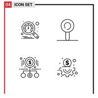 4 ícones criativos sinais e símbolos modernos de pirulito de produto de painel ampliando conteúdo editável elementos de design vetorial vetor