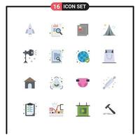 16 ícones criativos sinais e símbolos modernos de arquivo de construção de perfil de construção de referência pacote editável de elementos de design de vetores criativos