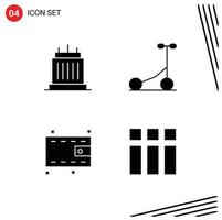 conjunto de sinais de símbolos de ícones de interface do usuário modernos para edifícios, dinheiro, propriedade, esporte, colagem, elementos de design de vetores editáveis