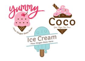 Ice Cream Shop logo set vector