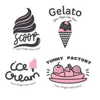 sorvete conjunto de logotipo vector