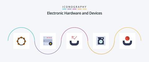 pacote de ícones plana 5 de dispositivos, incluindo . negar. ligar. ligar. dirigir vetor