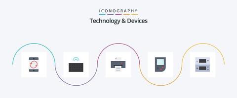 dispositivos flat 5 icon pack incluindo jogos. console. sem fio. game Boy. console vetor